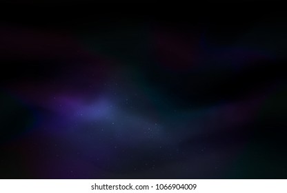 Dark BLUE vector layout with cosmic stars. Glitter abstract illustration with colorful cosmic stars. Smart design for your business advert.