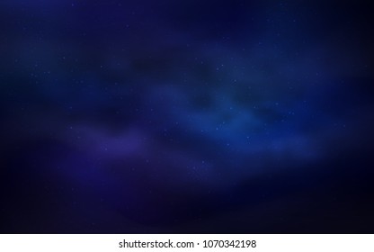 Dark BLUE vector layout with cosmic stars. Glitter abstract illustration with colorful cosmic stars. Pattern for astronomy websites.
