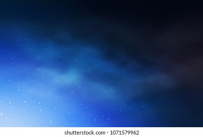 Dark BLUE vector layout with cosmic stars. Glitter abstract illustration with colorful cosmic stars. Pattern for astronomy websites.