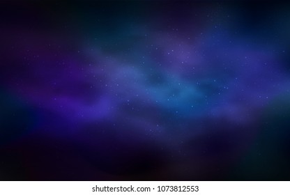 Dark BLUE vector layout with cosmic stars. Shining illustration with sky stars on abstract template. Pattern for astrology websites.