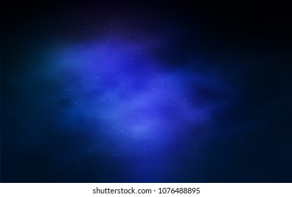 Dark BLUE vector layout with cosmic stars. Shining illustration with sky stars on abstract template. Best design for your ad, poster, banner.