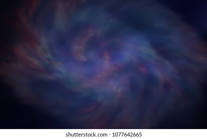 Dark BLUE vector layout with cosmic stars. Glitter abstract illustration with colorful cosmic stars. Pattern for futuristic ad, booklets.