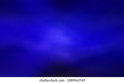 Dark BLUE vector layout with cosmic stars. Space stars on blurred abstract background with gradient. Best design for your ad, poster, banner.
