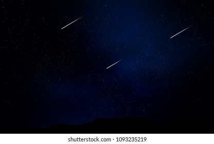 Dark BLUE vector layout with cosmic stars. Space stars on blurred abstract background with gradient. Pattern for futuristic ad, booklets.