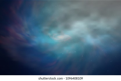 Dark BLUE vector layout with cosmic stars. Glitter abstract illustration with colorful cosmic stars. Smart design for your business advert.