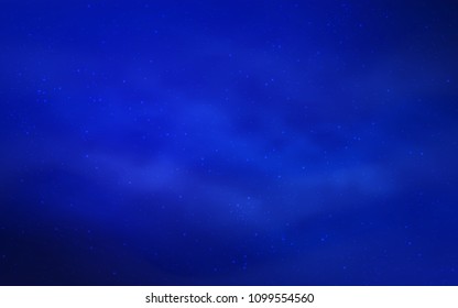 Dark BLUE vector layout with cosmic stars. Blurred decorative design in simple style with galaxy stars. Pattern for futuristic ad, booklets.