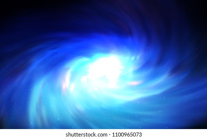 Dark BLUE vector layout with cosmic stars. Glitter abstract illustration with colorful cosmic stars. Pattern for futuristic ad, booklets.