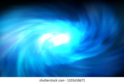 Dark BLUE vector layout with cosmic stars. Glitter abstract illustration with colorful cosmic stars. Pattern for futuristic ad, booklets.