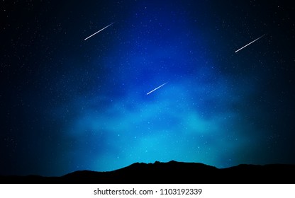 Dark BLUE vector layout with cosmic stars. Space stars on blurred abstract background with gradient. Pattern for astronomy websites.