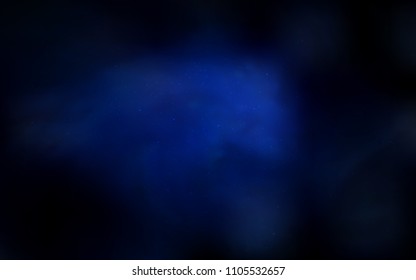 Dark BLUE vector layout with cosmic stars. Blurred decorative design in simple style with galaxy stars. Pattern for futuristic ad, booklets.