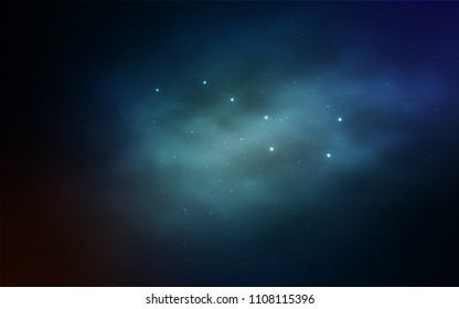 Dark BLUE vector layout with cosmic stars. Shining illustration with sky stars on abstract template. Pattern for astronomy websites.