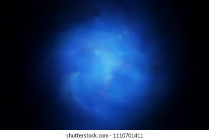 Dark BLUE vector layout with cosmic stars. Space stars on blurred abstract background with gradient. Smart design for your business advert.