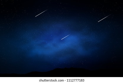 Dark BLUE vector layout with cosmic stars. Glitter abstract illustration with colorful cosmic stars. Smart design for your business advert.