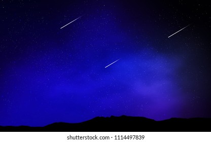 Dark BLUE vector layout with cosmic stars. Modern abstract illustration with Big Dipper stars. Smart design for your business advert.