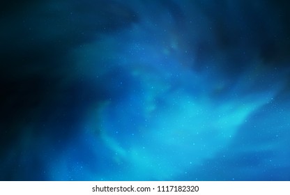 Dark BLUE vector layout with cosmic stars. Modern abstract illustration with Big Dipper stars. Pattern for astrology websites.