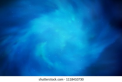 Dark BLUE vector layout with cosmic stars. Glitter abstract illustration with colorful cosmic stars. Pattern for astrology websites.