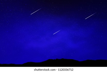 Dark BLUE vector layout with cosmic stars. Shining colored illustration with bright astronomical stars. Template for cosmic backgrounds.