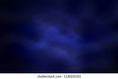 Dark BLUE vector layout with cosmic stars. Shining illustration with sky stars on abstract template. Best design for your ad, poster, banner.