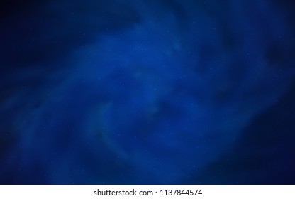 Dark BLUE vector layout with cosmic stars. Blurred decorative design in simple style with galaxy stars. Template for cosmic backgrounds.