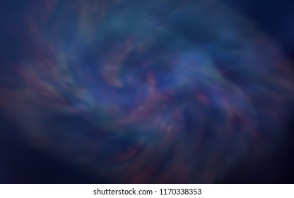 Dark BLUE vector layout with cosmic stars. Space stars on blurred abstract background with gradient. Pattern for futuristic ad, booklets.
