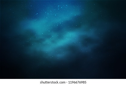 Dark BLUE vector layout with cosmic stars. Shining colored illustration with bright astronomical stars. Smart design for your business advert.