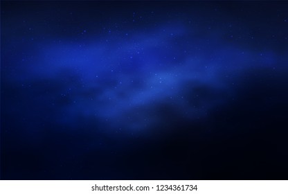 Dark BLUE vector layout with cosmic stars. Glitter abstract illustration with colorful cosmic stars. Smart design for your business advert.