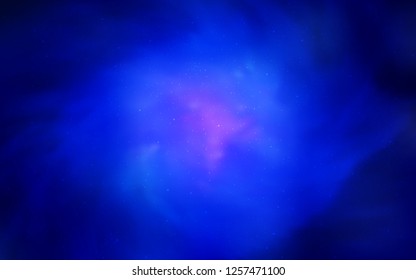 Dark BLUE vector layout with cosmic stars. Shining colored illustration with bright astronomical stars. Smart design for your business advert.