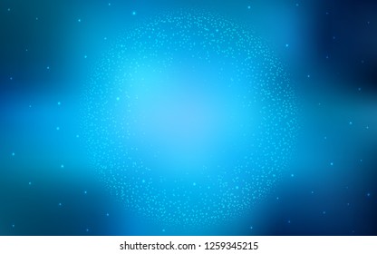 Dark BLUE vector layout with cosmic stars. Modern abstract illustration with Big Dipper stars. Template for cosmic backgrounds.