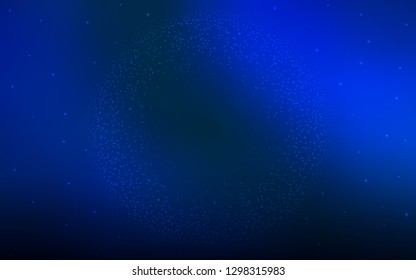Dark BLUE vector layout with cosmic stars. Space stars on blurred abstract background with gradient. Best design for your ad, poster, banner.
