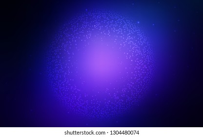 Dark BLUE vector layout with cosmic stars. Blurred decorative design in simple style with galaxy stars. Best design for your ad, poster, banner.