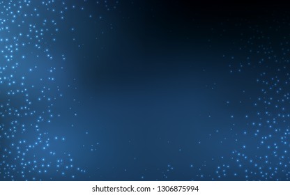 Dark BLUE vector layout with cosmic stars. Shining illustration with sky stars on abstract template. Smart design for your business advert.