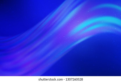 Dark BLUE vector layout with cosmic stars. Glitter abstract illustration with colorful cosmic stars. Pattern for futuristic ad, booklets.