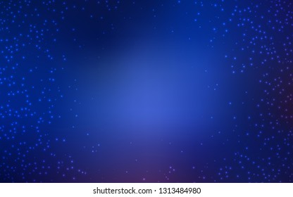 Dark BLUE vector layout with cosmic stars. Glitter abstract illustration with colorful cosmic stars. Pattern for astronomy websites.