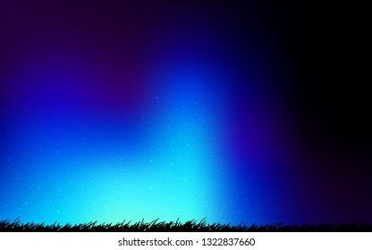 Dark BLUE vector layout with cosmic stars. Space stars on blurred abstract background with gradient. Template for cosmic backgrounds.
