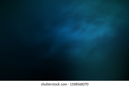 Dark BLUE vector layout with cosmic stars. Shining illustration with sky stars on abstract template. Pattern for astronomy websites.