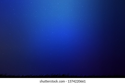 Dark BLUE vector layout with cosmic stars. Blurred decorative design in simple style with galaxy stars. Template for cosmic backgrounds.