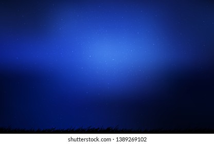 Dark BLUE vector layout with cosmic stars. Shining colored illustration with bright astronomical stars. Pattern for futuristic ad, booklets.