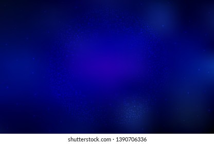 Dark BLUE vector layout with cosmic stars. Shining illustration with sky stars on abstract template. Best design for your ad, poster, banner.