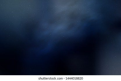 Dark BLUE vector layout with cosmic stars. Modern abstract illustration with Big Dipper stars. Smart design for your business advert.