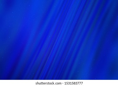 Dark BLUE vector layout with cosmic stars. Space stars on blurred abstract background with gradient. Smart design for your business advert.