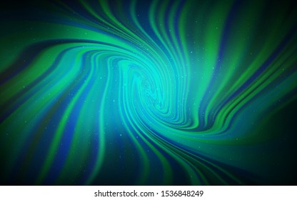 Dark BLUE vector layout with cosmic stars. Glitter abstract illustration with colorful cosmic stars. Pattern for futuristic ad, booklets.