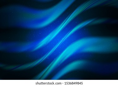 Dark BLUE vector layout with cosmic stars. Blurred decorative design in simple style with galaxy stars. Template for cosmic backgrounds.