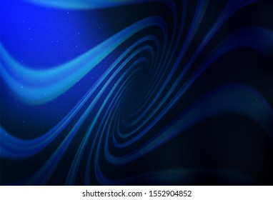 Dark BLUE vector layout with cosmic stars. Blurred decorative design in simple style with galaxy stars. Pattern for astronomy websites.