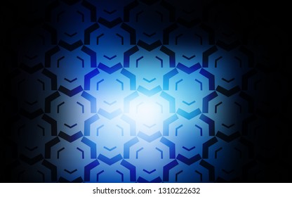 Dark BLUE vector layout with curved lines. Brand new colorful illustration in simple style. Colorful wave pattern for your design.