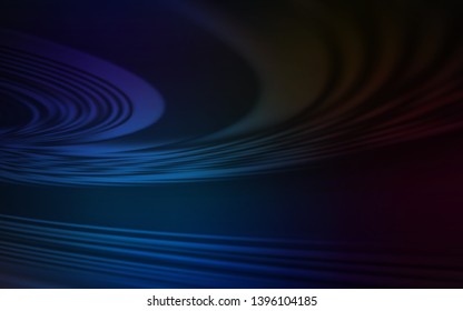 Dark BLUE vector layout with curved lines. A shining illustration, which consists of curved lines. New composition for your brand book.