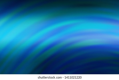 Dark BLUE vector layout with curved lines. Modern gradient abstract illustration with bandy lines. Brand new design for your ads, poster, banner.