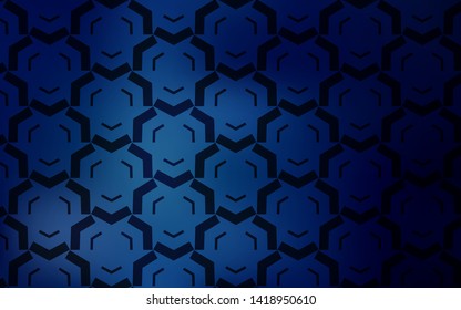 Dark BLUE vector layout with curved lines. Geometric illustration in abstract style with gradient.  A completely new template for your design.