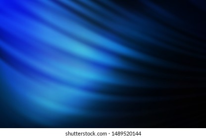 Dark BLUE vector layout with curved lines. A completely new colorful illustration in simple style. Colorful wave pattern for your design.