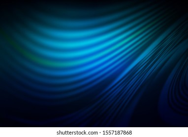 Dark BLUE vector layout with curved lines. Colorful abstract illustration with gradient lines. The best colorful design for your business.