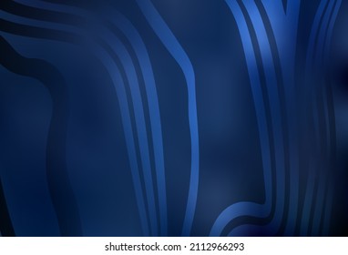 Diseño de vector azul oscuro con líneas curvas. Ilustración abstracta de gradiente moderno con líneas de banda. Patrón para el diseño de su negocio.